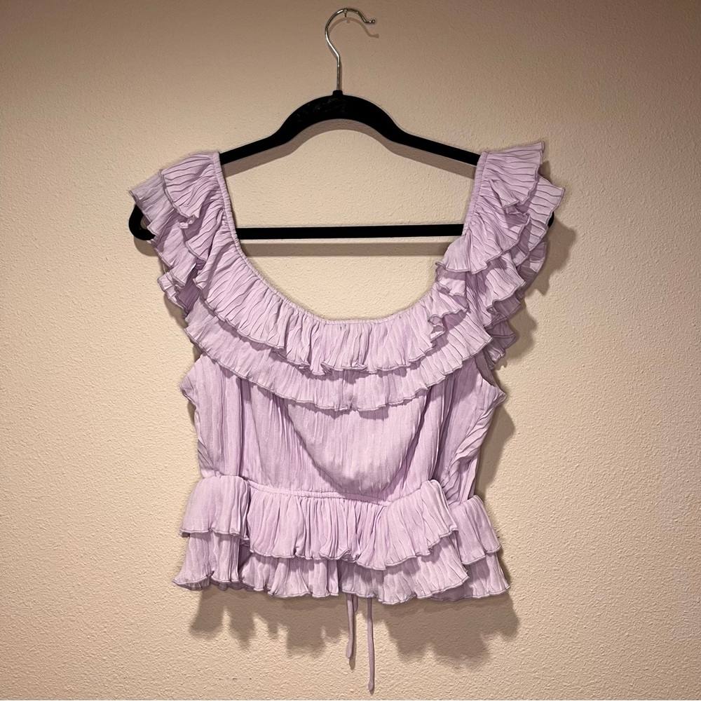 Astr Lilac Ruffled Blouse - Picture 4 of 10